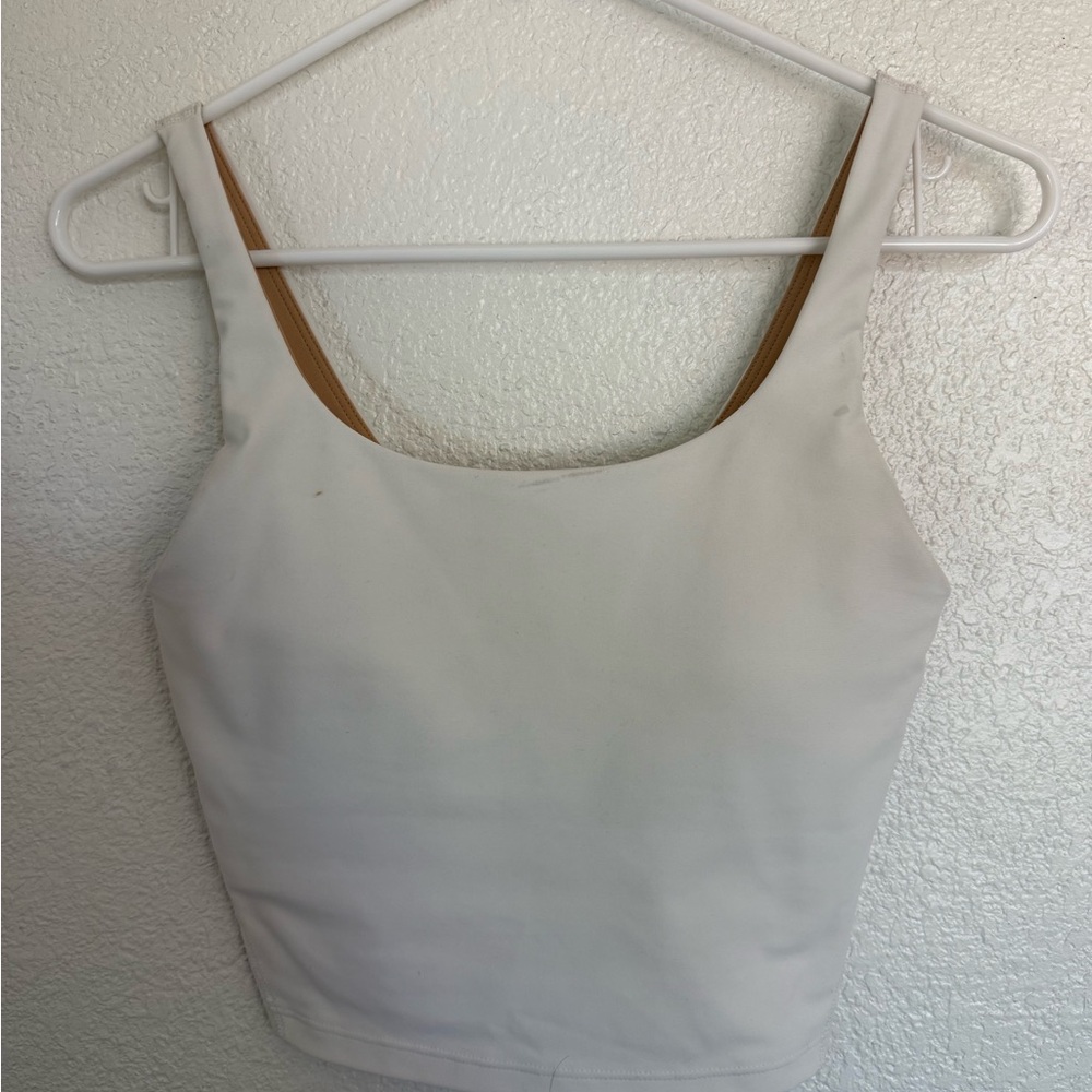 Old Navy Cream Square Neck Tank with Wide Straps